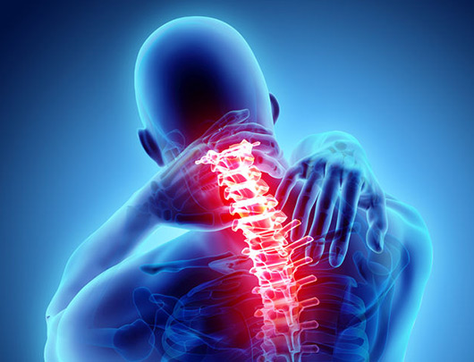 A digital image of human having back pain.