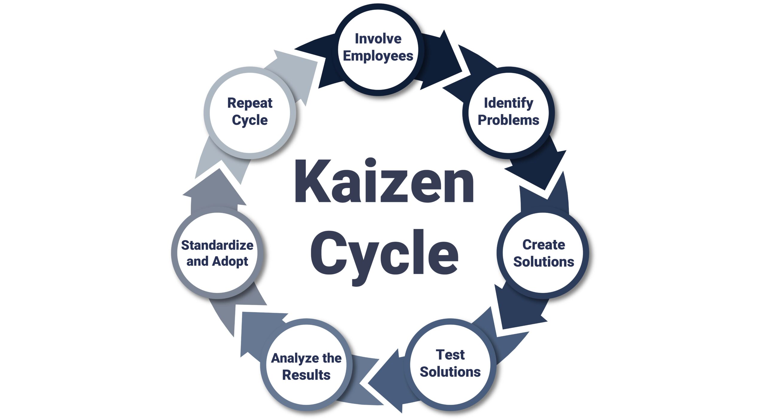 Kaizen Cycle Blue Infographic